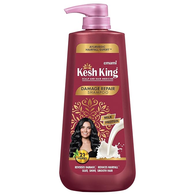 Kesh King Ayurvedic Damage Repair Shampoo | Reduces hair fall | Soothes itchy scalp | No Paraben & No Silicon | 21 natural ingredients | Enriched with curd, lemon & neem | 1000 ml