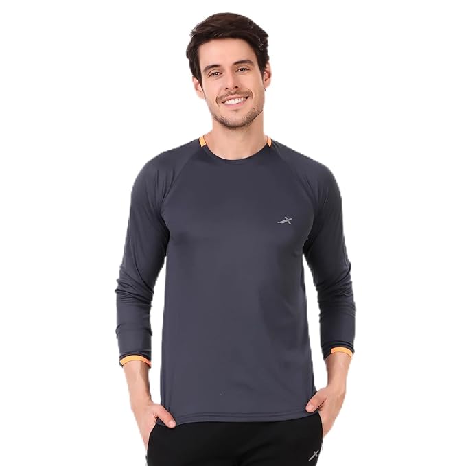 [Size: L] - Vector X OMT-170 Men's Polyester Full Sleeve Round Neck T-Shirt