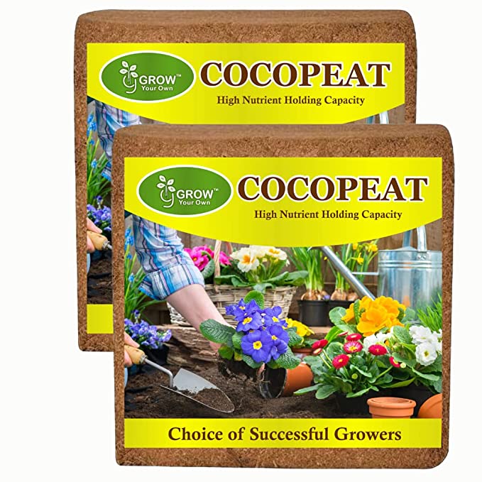 Greeneem Grow Your Own Cocopeat 10 Kg Block | Expands Upto 150 Litres Of Powder| Hydroponic Plants, Kitchen Gardening And Terrace Gardening, Indoor Plants And Outdoor Plants