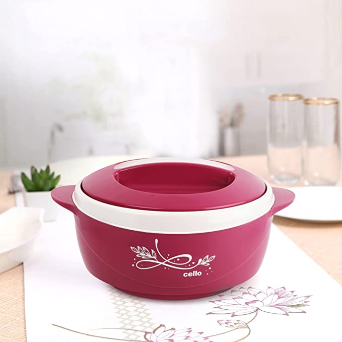 [Apply Coupon] - CELLO Sapphire Insulated Inner Steel Casserole for Roti, 1500ml, Pink | Hot Box for Kitchen | Hot Pot for Home | Chapati Box | Locks in The Cold & Heat for Long | Serving Bowl with Lid |