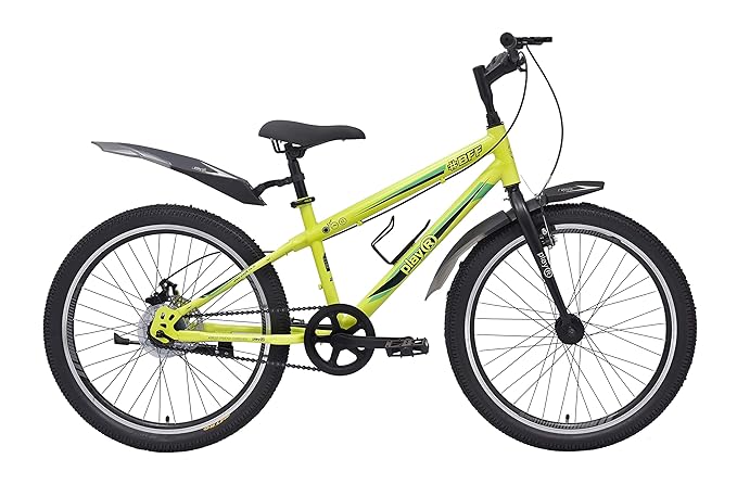 playR #BFF 24 Inch - Fat Tyre - Single Speed - Front Wheel Shock Abs - Front and Rear Disc Brake - Fluorescent Green