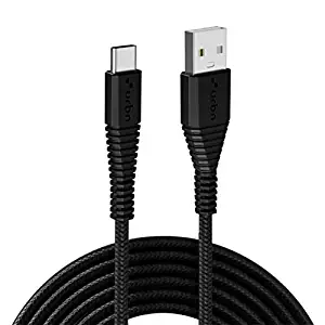 URBN Type-C USB 3.4 Amp | 25W Fast Charging Cable for Smartphone | Unbreakable Rugged & Nylon Braided | Quick Charge (QC) Compatible | Made in India | Length (5 Feet) - Black