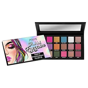 Jaquline USA Glam Eyegasm Party Eyeshadow palette | Intense Color | Water Resistant | Long-Lasting | Party Look | 18 Different Shades | Easily Blendable