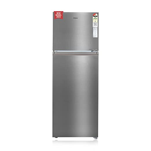 [Apply Coupon] - Haier 328 L, 3 Star, Convertible 10-in-1, Triple Inverter & Dual Fan Motor Technology, Frost Free Double Door Refrigerator (HEF-333TS-P, Inox Steel, 2024 Model)