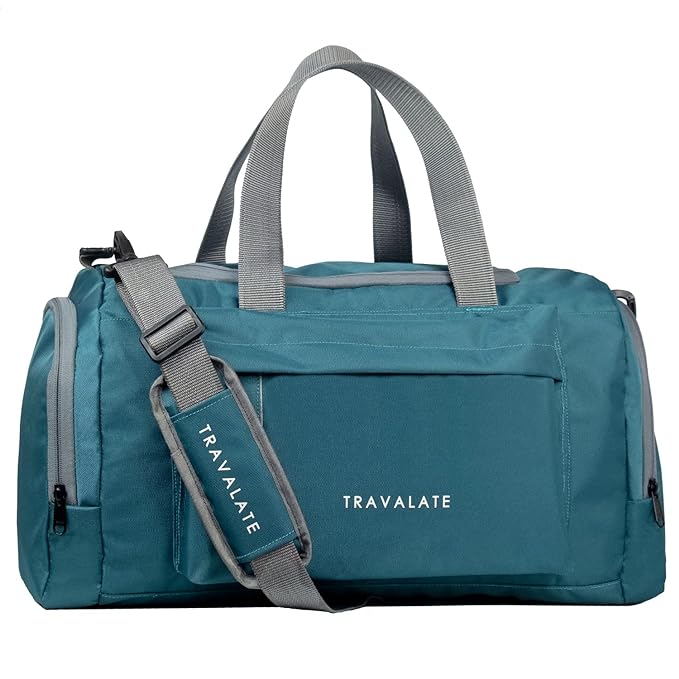 [Apply Coupon] - TRAVALATE Travel Duffle Luggage Bag Organizer | Multi Pocket Ultra-Light| Polyester 45 Lt| Men And Women | 21 X 09 X 11 Inch | Sea Green, 22.86 cm