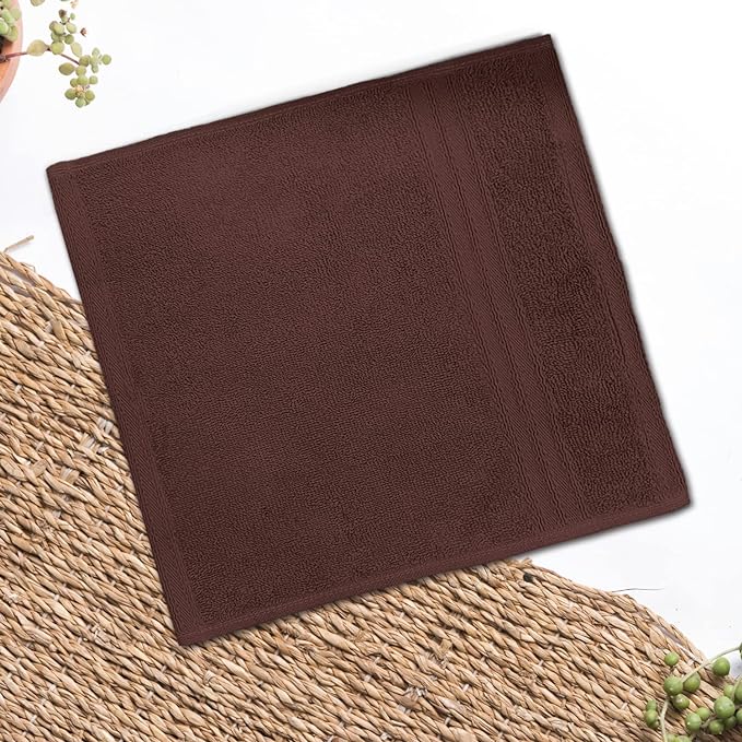 Sassoon Anatolia 1 Piece Cotton Face Towel/Hanky in 500 GSM (30cm X 30cm) - Cocoa