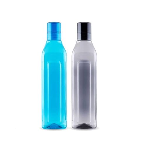 Attro Miami 1000ml Plastic Unbreakable Fridge Bottle for Office, Sports, School, Travelling, Gym, Yoga-BPA and Leak Free, Assorted - Set of 2