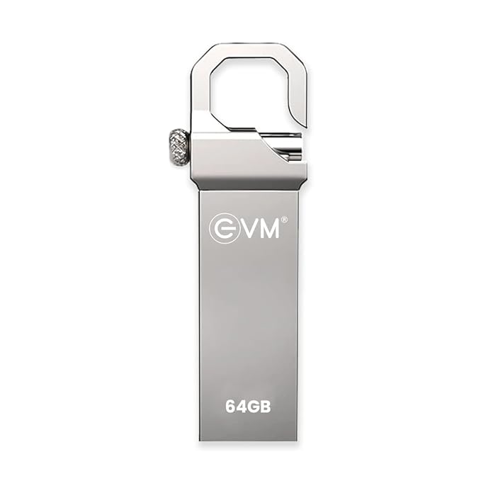 EVM EnStore 64GB Metal USB 2.0 Flash Drive - High Read Speeds up to 15MB/s & Write Speeds up to 8MB/s - Durable Metal Casing - Ideal for Data Transfer & Storage - (EVMPD/64GB)