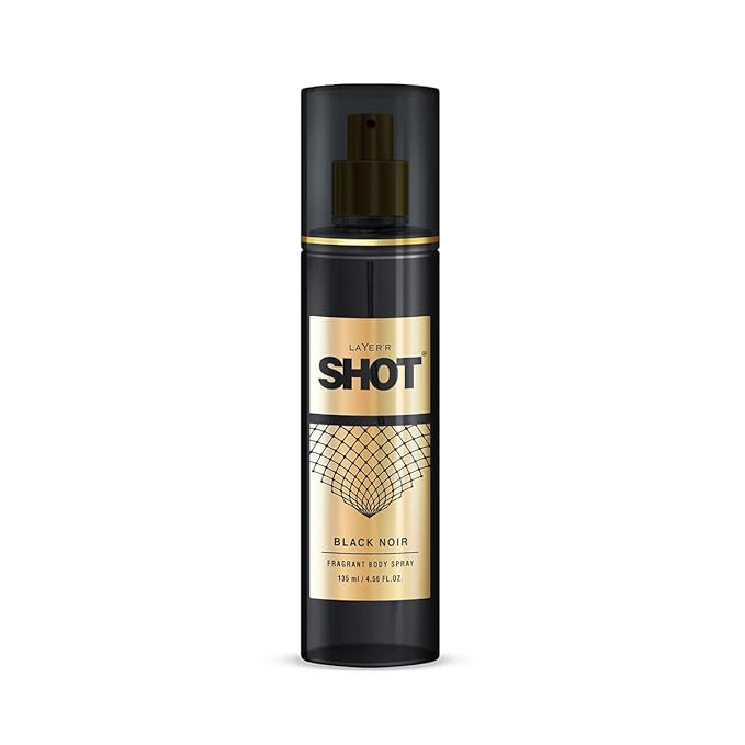 LAYER'R SHOT BLACK NOIR LONG LASTING FRAGRANCE BODY SPRAY - For Men (135 ml)