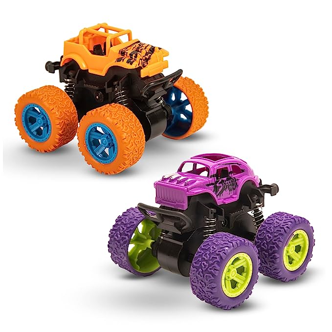 Toypoint Monster Truck Friction Powered Cars - Gift Toys for Kids, Boys, Girls (Pack of 2)