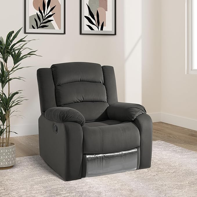 Amazon Brand - Solimo Mars 1 Seater Fabric Recliner (Grey)