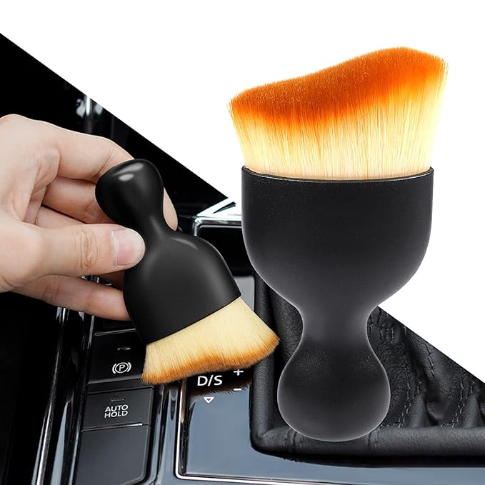 [Apply Coupon] - Scratch Free Cubiz Car Interior Cleaning Tool Brush with Cover, Car Brush, Car Duster Brushes, Auto Interior Soft Bristles Cleaning Brush Dusting Tool for Car, Home, Office, Keyboard (Brush 1)