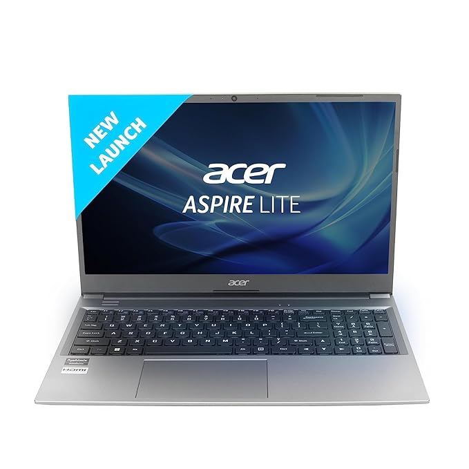 Acer Aspire Lite AMD Ryzen 5 5500U Premium Metal Laptop (8GB RAM/512GB SSD/Windows 11 Home) AL15-41, 39.62cm (15.6") Full HD Display, Metal Body, Steel Gray, 1.59 Kg