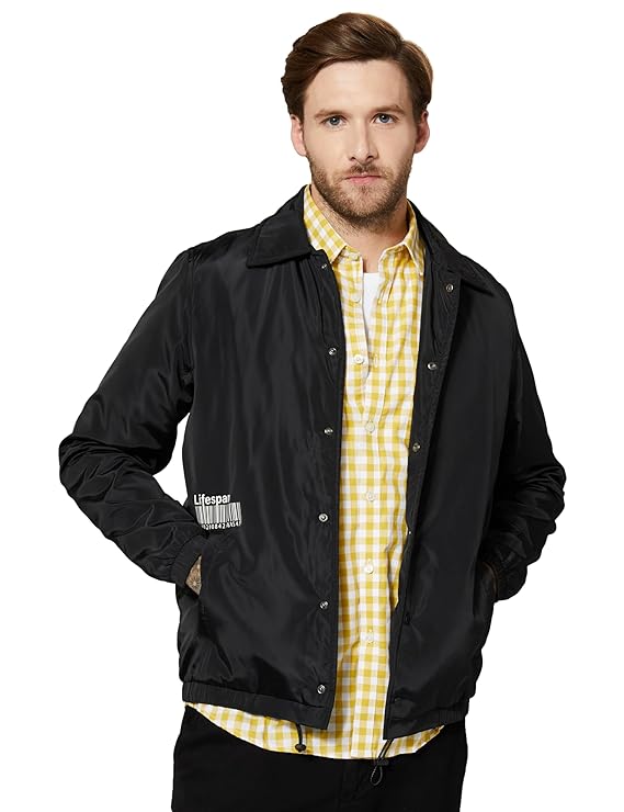 [Size: M] - Amazon Brand - INKAST Men Polyester Lightweight Buttoned Standard Length Jacket