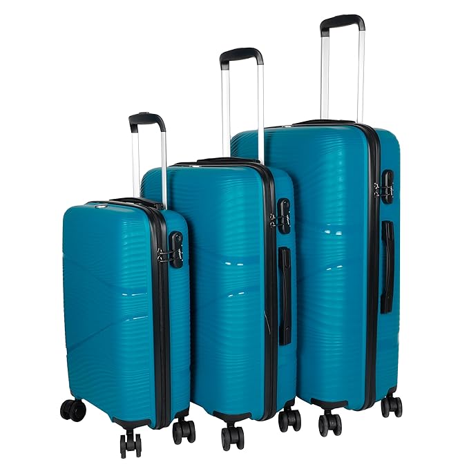F Gear Joy PP008 Blue Hard-Sided Luggage Set of 3 Trolley Bags (51, 61 & 71 cm)