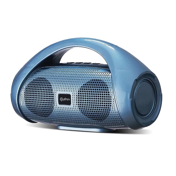 pTron Fusion Go 10W Portable Bluetooth Speaker with 6Hrs Playtime, Immersive Sound, Auto-TWS Function, Supports BT/USB/SD Card/AUX Playback & Lightweight (Blue)