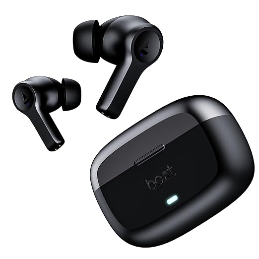 boAt Airdopes Flex 454 ANC Truly Wireless in Ear Ear Buds w/Smart Features, ANC, 60HRS Playback,Hearables App Support,4 Mics ENx,Multi Point,ASAP Charge, IPX5,Beast Mode Ear Buds TWS (Gunmetal Black)