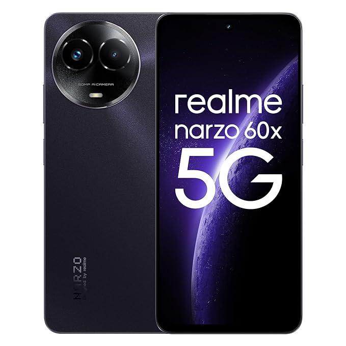 realme narzo 60X 5G (Nebula Purple 4GB, 128GB Storage) Up to 2TB External Memory | 50 MP AI Primary Camera | Segments only 33W Supervooc Charge