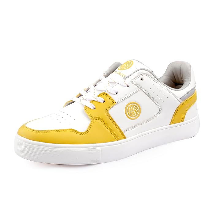 [Apply Coupon] - [Size: 8 UK] - Bacca Bucci Simba Low Top Classic Sneakers for Men | Casual Shoes for Men with Memory Cushion Footbed