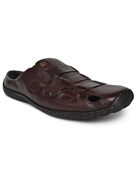 [Size: 7 UK] - Buckaroo LENEN Genuine Leather Cherry Casual Closed Sandal For Mens