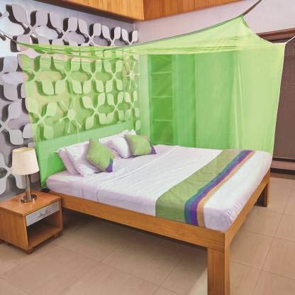 Machardani wala Mosquito net for Bed, Polycotton Mosquito Net for Double Bed and Single Bed, Frame Hung Mosquito net- Green (3 * 6.5 ft)