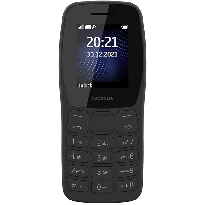 Nokia 105 Classic | Single SIM Keypad Phone with Built-in UPI Payments, Long-Lasting Battery, Wireless FM Radio, Without Charger | Charcoal