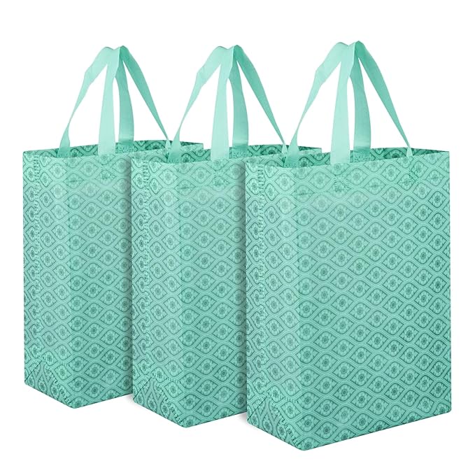 [Apply Coupon] - Heart Home Shopping Handbag | Grocery Handbag | Shopping Bag | Grocery Shopping Bag | Reusable Shopping Bags | Vegetable Bag | Eye-Print Carry Bag | Pack of 3 | Green