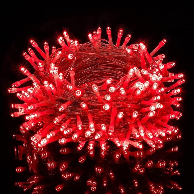 Lexton 36 Feet Long 40 LED Power Pixel Serial String/Fairy Light | Plug Sourced | Suitable for Home & Outdoor Decoration, Diwali, Christmas, Wedding, Party, Festival (Pack of 1, Red)