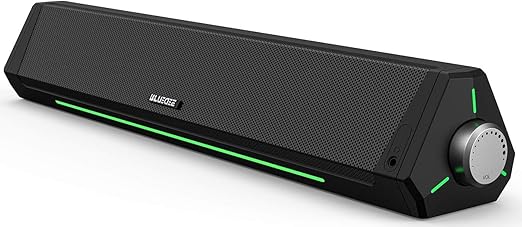 [Apply Coupon] - Bluedee Computer Speakers, Dynamic RGB Computer Sound Bar, HiFi Stereo Bluetooth 5.0 & 3.5mm Aux-in Connection, USB Powered Computer Speakers for Desktop, Laptop, Tablets