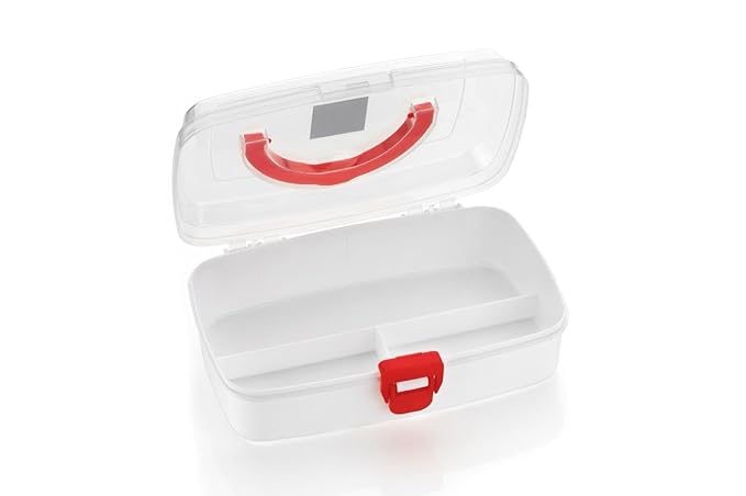 Clazkit BPA-Free Emergency Small Compact Medical Storage Box: Portable, Organized, and Secure Solution for Your Essentials (White, Plastic)