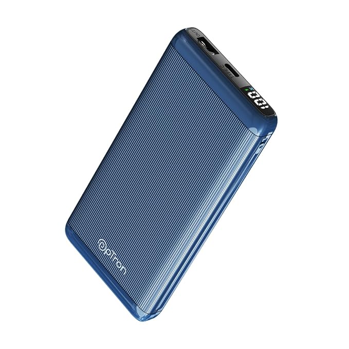 pTron Newly Launched Dynamo Vortex 10000mAh 22.5W Fast Charging Power Bank, Supports VOOC/Wrap/Dash USB Charging, 20W PD Fast Charging, 2 Outputs, 1 Input & Multiple Layers of Protection (Blue)