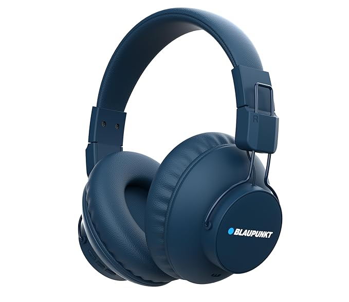 Blaupunkt Newly Launched BH41 Bluetooth Wireless Over Ear Headphones I Long Playtime I 40MM Drivers I Foldable I Flexible & Light Weight I Built in Mic I TurboVolt Fast Charging