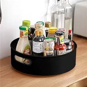 HomeWiz Multi-Purpose 360° Rotating Organizer Tray/Kitchen Organizer/Multi- Function Rotating Tray/Cosmetics Organizer (Black)