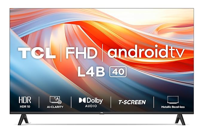 [Apply Coupon] - TCL 101 cm (40 inches) Mettalic Bezel-Less Full HD Smart Android LED TV 40L4B (Black)