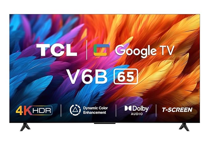[Apply Coupon] - TCL 164 cm (65 inches) Metallic Bezel-Less Series 4K Ultra HD Smart LED Google TV 65V6B (Black)