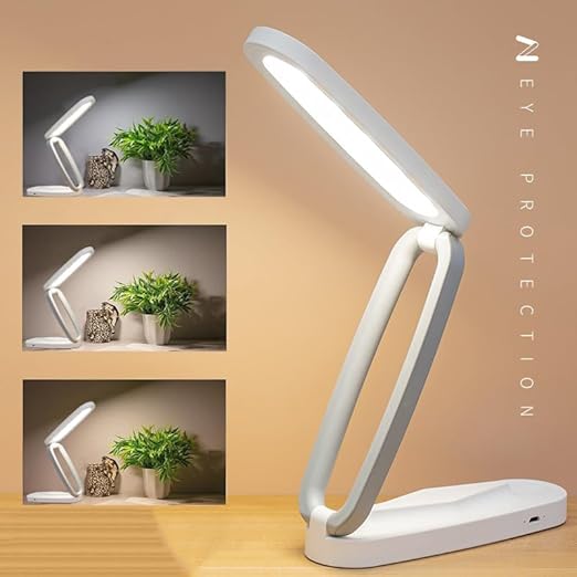 Fulminare Plastic Led Desk Lamp Dimmable Table Reading With Usb Charging Port 3 Colour Mode Study/Table/Desk Touch Control Eye Caring, For Work (Pawnwhite)