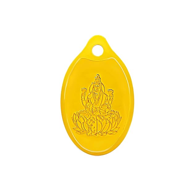 Muthoot PAPPACHAN Swarnavarsham 24K (999) Yellow Gold Oval Laxmi Pendant 2 Gram