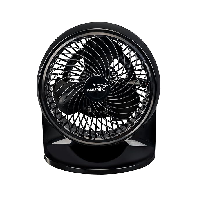 V-Guard Multi Purpose Spinny Pro Personal Fan | Table Cum Wall Fan | 353 m³/min Air Delivery | 2100 RPM | Compact and Powerful | Black