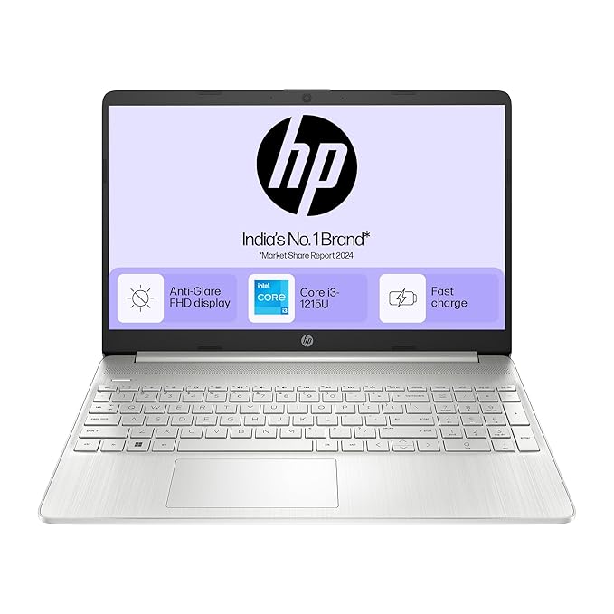 [Apply Coupon] - HP 15s,12th Gen Intel Core i3-1215U, 8GB DDR4, 256GB SSD, Anti-Glare, Micro-Edge, 15.6-inch(39.6cm) FHD Laptop, Intel UHD Graphics, Full-Size KB (Win 11, Office 21, Silver, 1.69kg) fy5010tu