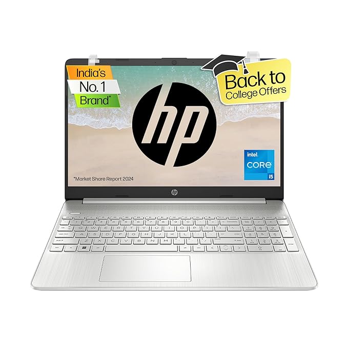 HP Laptop 15s, 12th Gen Intel Core i5-1235U, 15.6-inch (39.6 cm), FHD, 16GB DDR4, 512GB SSD, Intel Iris Xe graphics, 720p HD camera, Backlit KB, Thin & Light (Win 11, Silver, 1.69 kg), fy5009TU
