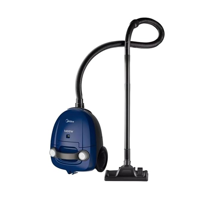 Midea 11S Bagged Vacuum Cleaner | 1400 W Motor | 18kPa Powerful Suction Control | 1year Warranty | 3 Free Paper dust Bag | Free Multiple Accessories | Dustbag Full Indicator | 5m auto Rewind Cord