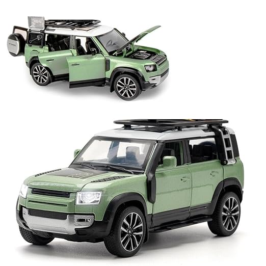 Sky Tech® Range Rover Defender 1:32 Scale Model Car Exclusive Alloy Metal Pull Back Die-cast Car Metal Pullback Toy car with Openable Doors & Light Music Best Gifts Toys KidsColors as Per Stock