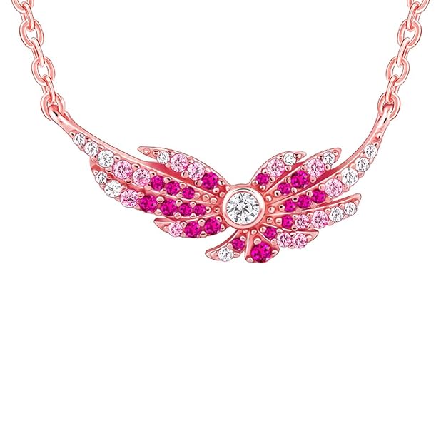 [Apply Coupon] - GIVA 925 Silver Rose Gold Fly In Pink Necklace| Pendant to Gift Women & Girls | With Certificate of Authenticity and 925 Stamp | 6 Months Warranty*