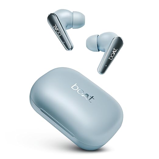 boAt Airdopes 280 ANC Truly Wireless in Ear Ear Buds w/ 32dB ANC, Ambient Mode, 60hrs Playback, 13mm Drivers, 4 Mics with ENx", in Ear Detection, IWP" Tech, ASAP" Charge & IPX5(Mint Blue)