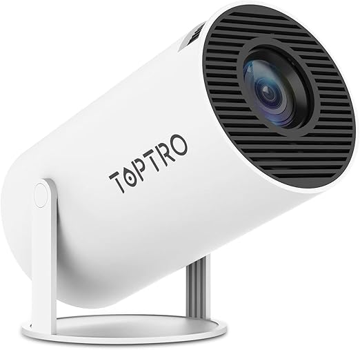 TOPTRO Free Style Pro Projector for Home 4K & 1080p Support, 270° Rotatable Projector 8400L Android 11 WiFi Bluetooth YouTube PrimeVideo Hotstar Netflix Apps, 720p Native, 150" Max Display