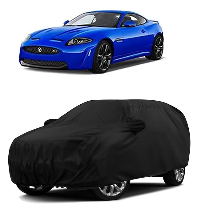 Sulfar 100% Water Resistant Car Body Cover Compatible with Mirror for Jaguar XK (Triple Stitched, Full Bottom Elastic, Black)