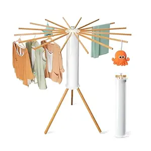 HANG STUDIO Cloth Stand for Drying Clothes foldable, Cloth Drying Stand, Portable, Clothes Stand for Drying, Rotatable Arms (TC21WD70WHA)-Carbon steel