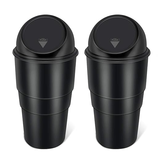 Oblivion Car Dustbin | 2 pc of Dustbin For Car | car accessories 2024 | Car Trash Bin | Car Bin | Car Trash Can | Car Bin Trash | Mini Car Trash Bin | Portable Trash Can For Car, Home, Office (Black)