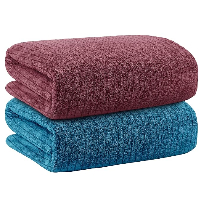 Story@Home Towels for Bath | Microfiber Towels for Bath Large Size | Towel Set of 2 | 400 GSM | 70 x 140 cm | Pink and Blue | Bath Towels for Men, Women & Kids | Gym Towel | Perfect for Everyday Use