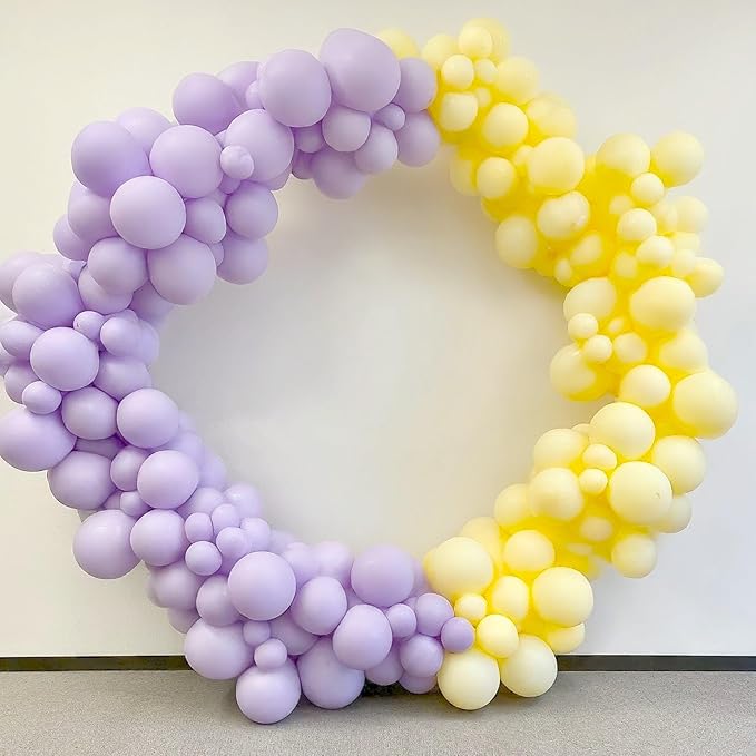 AMFIN (Pack of 25) Pastel Birthday Decoration Item Balloons - Yellow & Purple